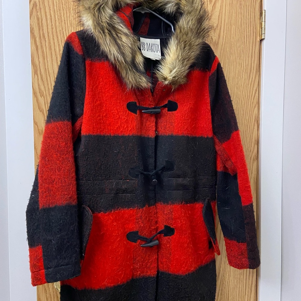 BB Dakota Red and Black Checkered Jacket